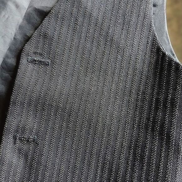 Vtg kid's black pinstripe formal vest - Picture 6 of 9